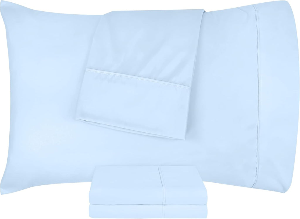 Utopia Bedding Queen Pillow Cases - Soft Brushed Microfiber - 4 Pack, Fade Resistant | Ice Blue 20 x 30 Inches