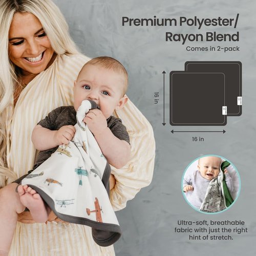 Copper Pearl Baby Security Blanket Set of 2 - Portable Size for Self-Soothing On-The-Go, Ideal Baby Blankets for Boys and Girls, Ultra-Soft, and Gift-Ready Loveys - Hogwarts™