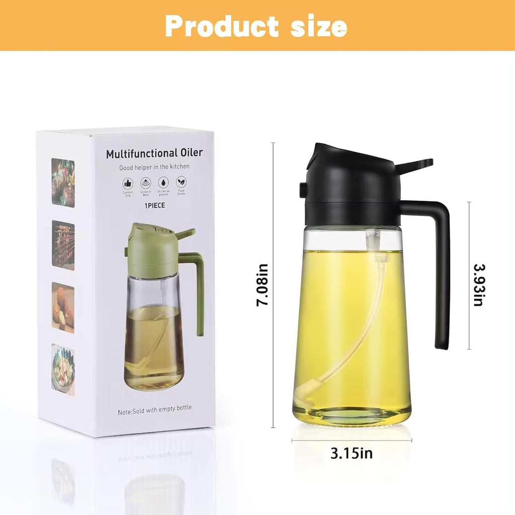 Skiennix Glass Olive Oil Sprayer - 2-in-1 Premium Food-Grade Dispenser for Cooking & BBQ | Perfect for Olive Oil, Vinegar, and More