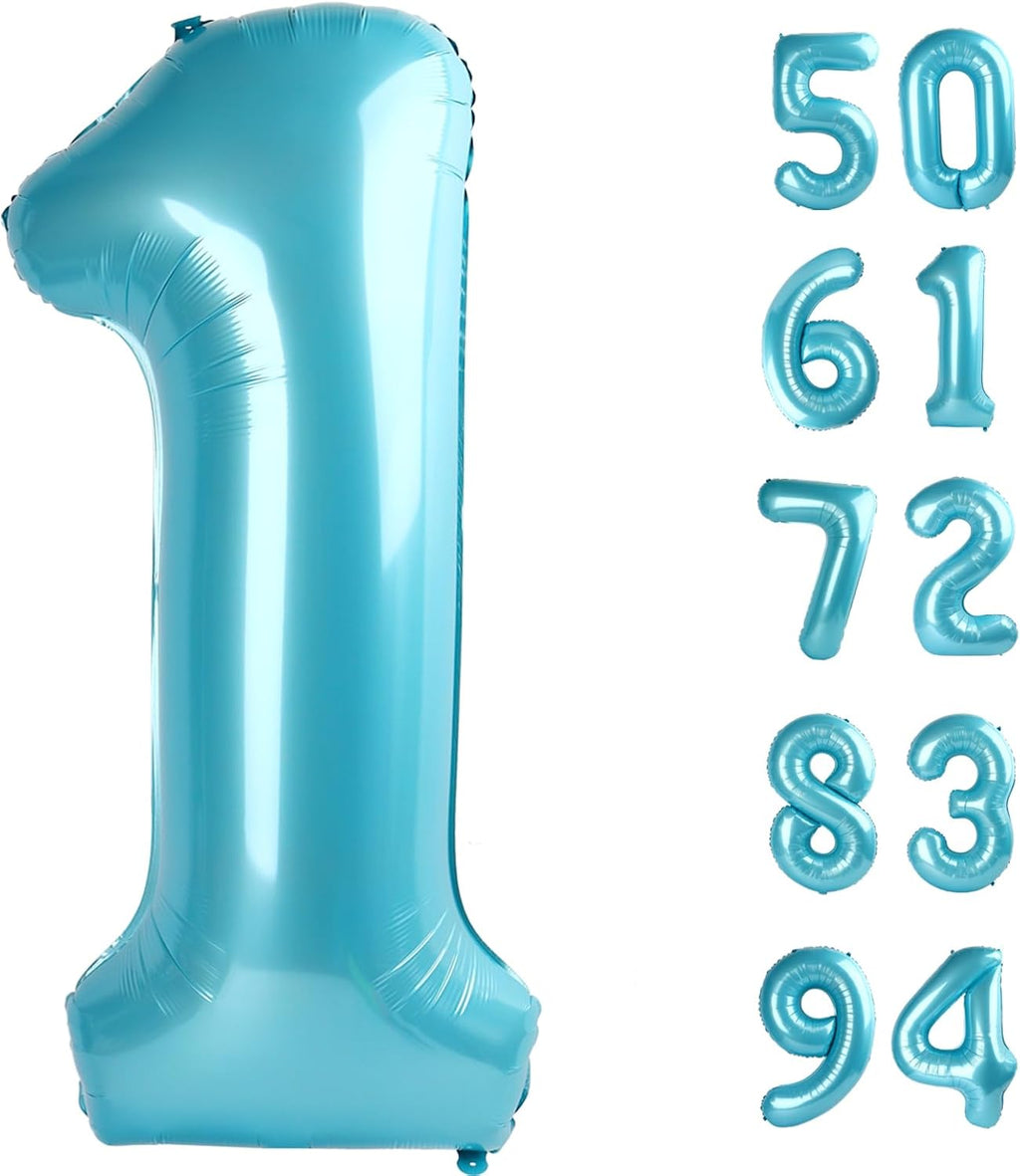 Pearlescent Blue 40-Inch Number 1 Balloon | First Birthday Decorations for Boys & Girls