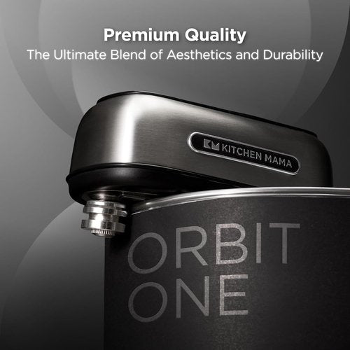 Kitchen Mama Orbit One Electric Can Opener - Hands-Free, USB-C Rechargeable, Smooth Edge for Large Cans