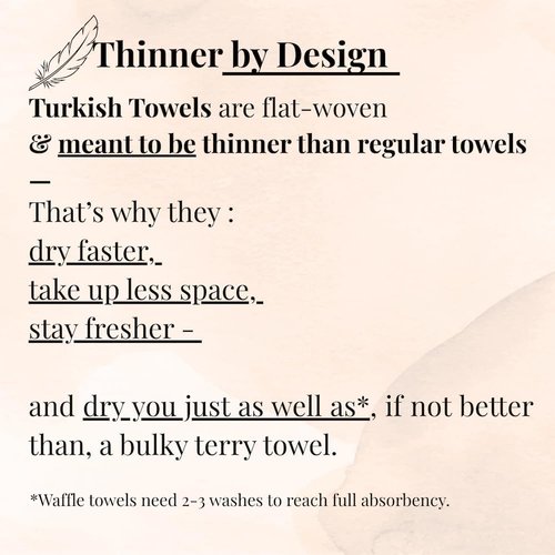 DEMMEX Organic Cotton Waffle Weave Turkish Bath Towel - Ultra Soft Lightweight Quick Dry, Oeko-Tex Certified, 100% Turkish Cotton (Beige, Large (60x30))