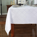 SASTYBALE White Table Cloth Rectangle, Floral Tablecloth Spill Proof Wrinkle Resistant Table Cover for Kitchen Dining, Camping, Parties(Rectangular,60"x120", 10-12 Seats)