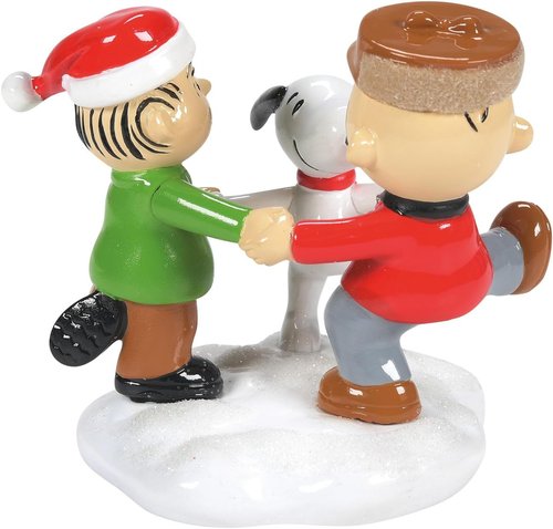 Department 56 Peanuts Village Figurine - Charlie, Linus & Snoopy Trio - 2.5 Inch, Multicolor