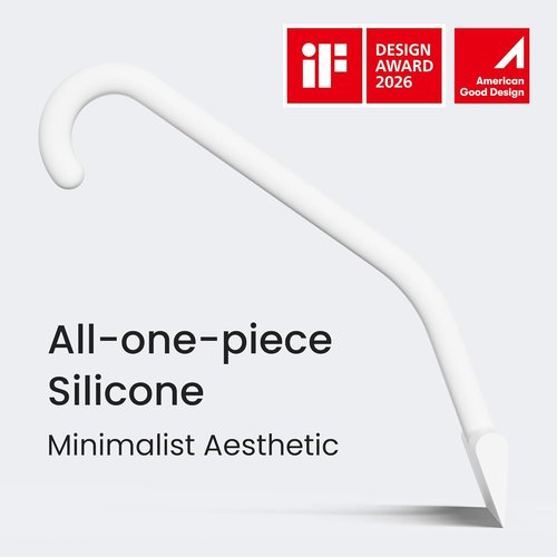 Dancemoon JustHang Shower Squeegee - Award-Winning Silicone Tool with Built-In Hook | 10-Inch White for Streak-Free Cleaning