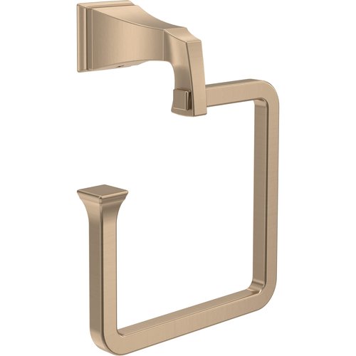 Delta Dryden (1-Pack) Hand Towel Holder Champagne Bronze Towel Racks for Bathroom Wall Square Towel Ring Holder for Bath Towel Hanger for Kitchen, Bathroom Accessories 75146-CZ