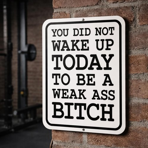 Honey Dew Gifts Metal Sign - "You Did Not Wake Up Today to Be a Weak Ass Bitch" | 9x12 Inch Motivational Wall Art for Home Gym Decor