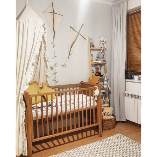 MOMAID Bed Canopy with Frills Reading Nook Game Tent for Kids Boho Hanging Net Play Room Decor(Beige)