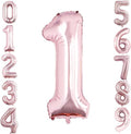 GOER Rose Gold Foil Number Balloons - Huge 1st Birthday Party Decorations | 3 Pack (42", 32", 16")