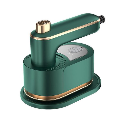 Portable Travel Steam Iron, 180° Foldable Handle, 3 Minutes Fast Heating, Anti-Hot Stand, Suitable for Most Fabrics (Silk/Wool/Polyester) and More. (02 Green)