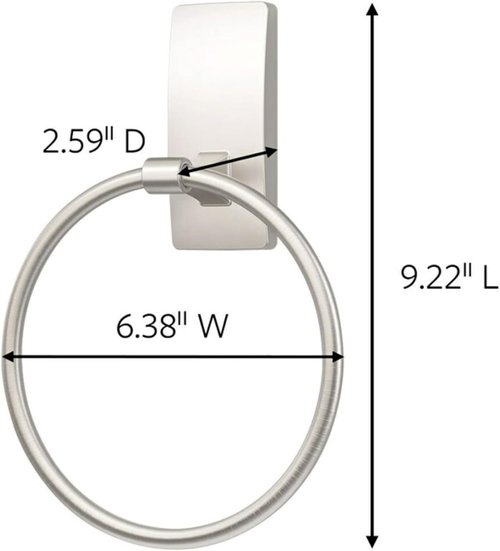 Command Hand Towel Holder - Satin Nickel, Water Resistant Strips, Rust Resistant Bathroom Organizer | Holds Up to 5 lbs