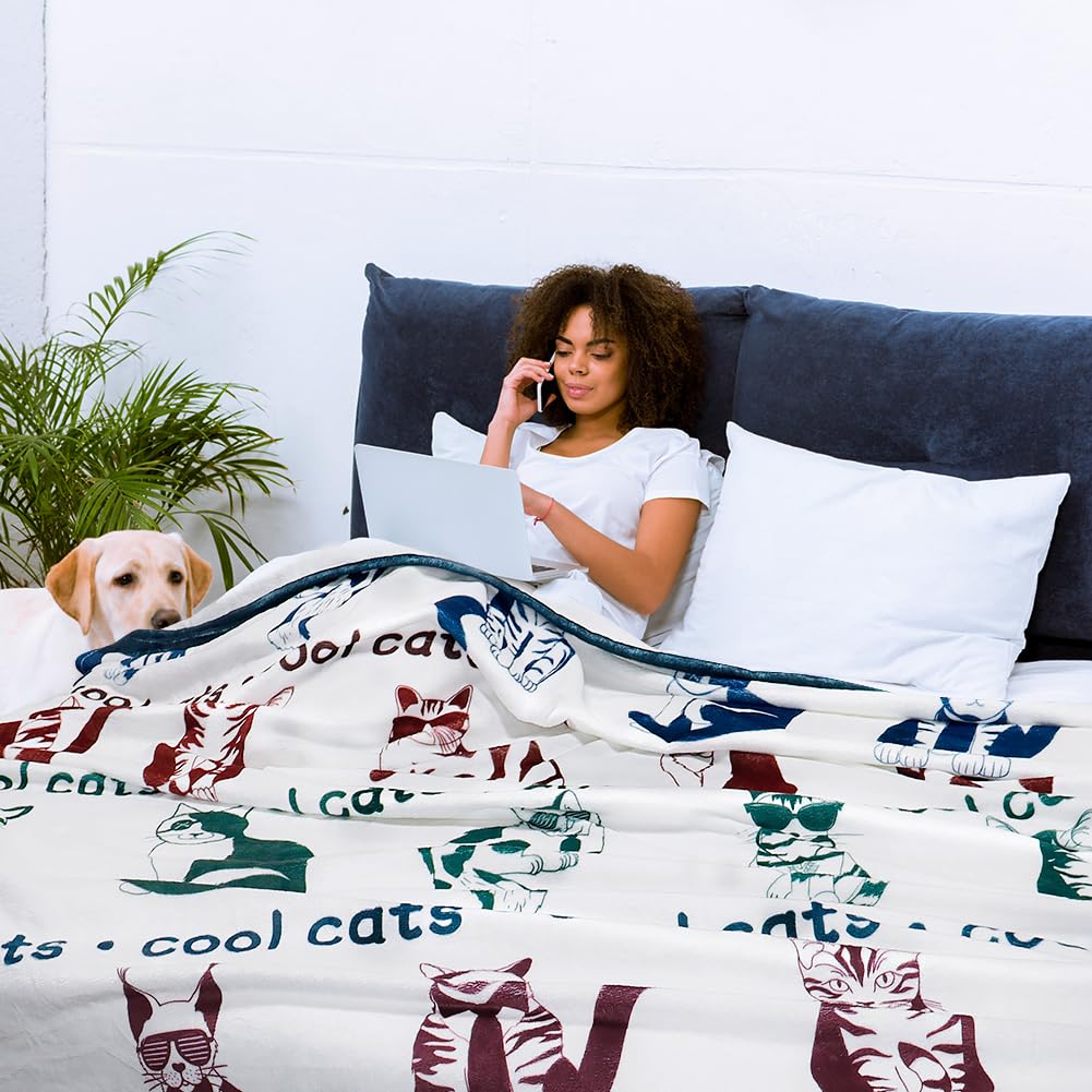 Dog Blanket Watercolor Puppy Animal Themed Throw Blanket Ultra Soft Pet Blanket Gifts for Dog Lover Throw Cozy Flannel Bed Cover Lightweight Fuzzy Plush Couch Cover 60" X 80"