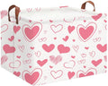 HKEC Rectangle Pink Gift Basket Empty with for Kids,Pink Valentine Bakset,Cute Organizer Toy Bin,Gift Basket for Girls/Kids(Pink & White Heart)