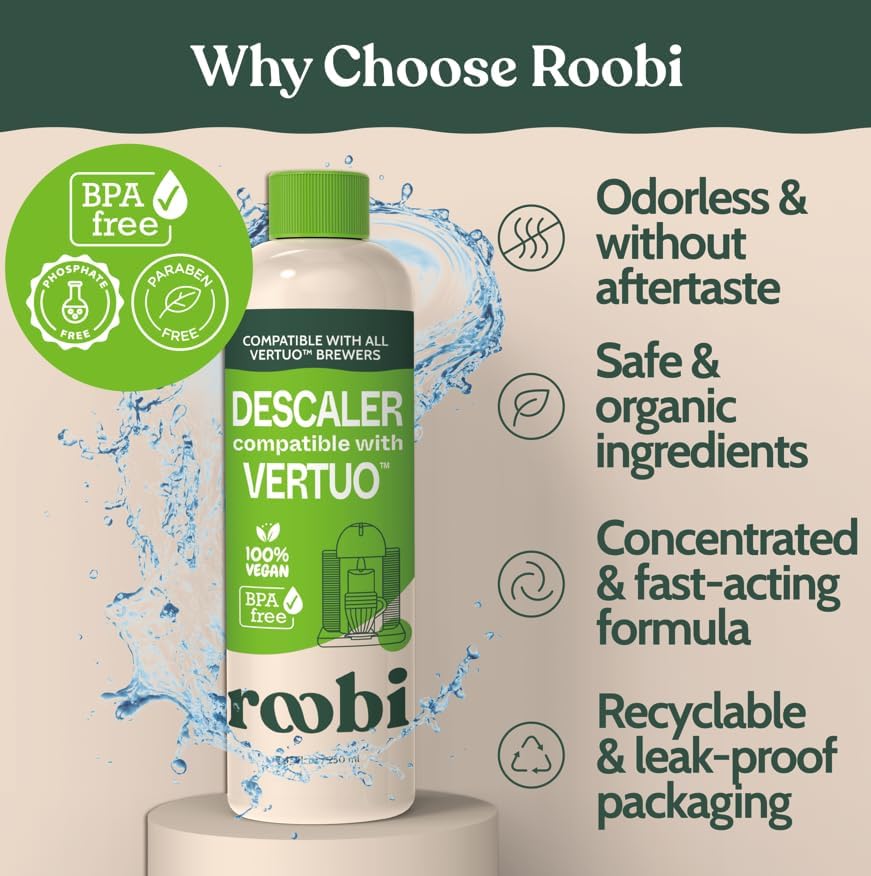 Roobi Nespresso Compatible Vertuo Cleaning & Descaling Kit - 6 Month Supply | Eco-Friendly Maintenance Essentials
