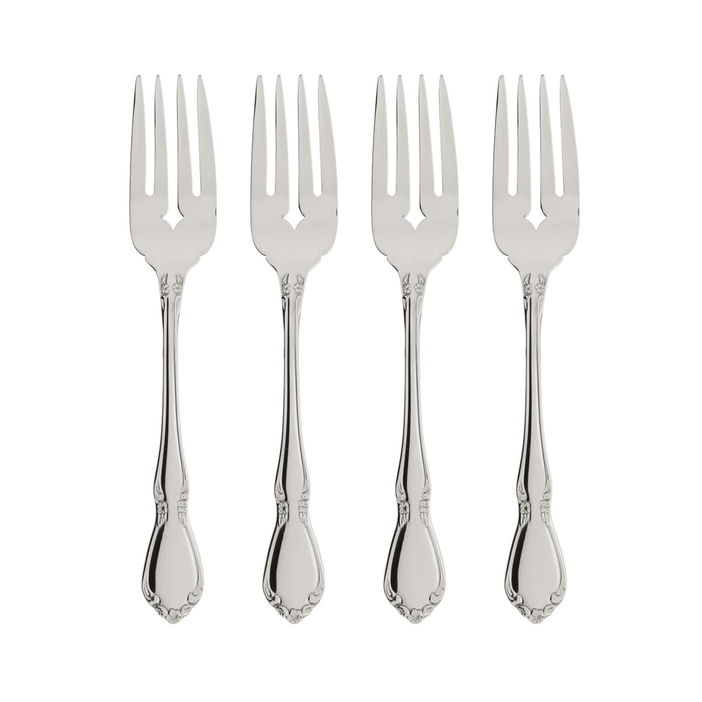 Oneida Silverware Set, Chateau Fine Flatware 4-Piece Salad Forks Set, Service For 4, 18/10 Stainless Steel Forks, Mirror Finish, Dishwasher Safe, Utensils, Metal Salad Fork (Silver, 4 Piece)