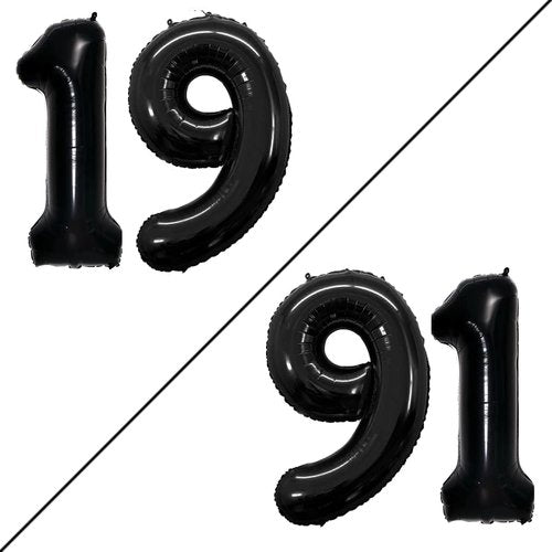 GOER Jumbo 42-Inch Number 19 Balloons - Sweet 19 Birthday Party Decorations | Black Foil Helium Balloons