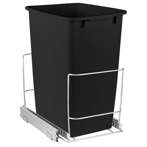 HOLDN' STORAGE Pull Out Trash Can - Heavy Duty 7 Gallon Under Cabinet Solution | Chrome Finish, Lifetime Warranty