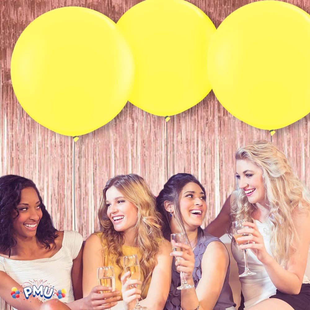 PMU Jumbo Latex Balloons - Premium 36 Inch Canary Yellow for Birthdays, Weddings & Baby Showers