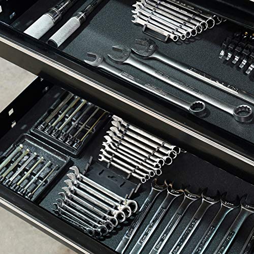 ToolTex Heavy Duty No-Slip Tool Box Liner & Garage Drawer Liner - Black 24" x 20', Anti-Crinkle Mat Protects Drawers & Keeps Tools in Place