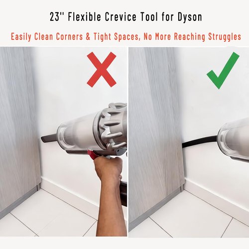 23'' Flexible Crevice Tool & Extension Hose Attachments for Dyson GEN5 V15 V12 V11 V10 V8 V7 Cordless Vacuum, Perfect Cleaning Replacement Accessories Bundle for Dryer Vent,Car Detailing,Corners,Gaps