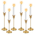 6pcs Gold Candle Holders, Candlestick Holders Taper Candle Holders for Pillar Candles Sticks Holder Decor Halloween Christmas Decorations Candle Candelabros para Centros de Mesa (Gold)