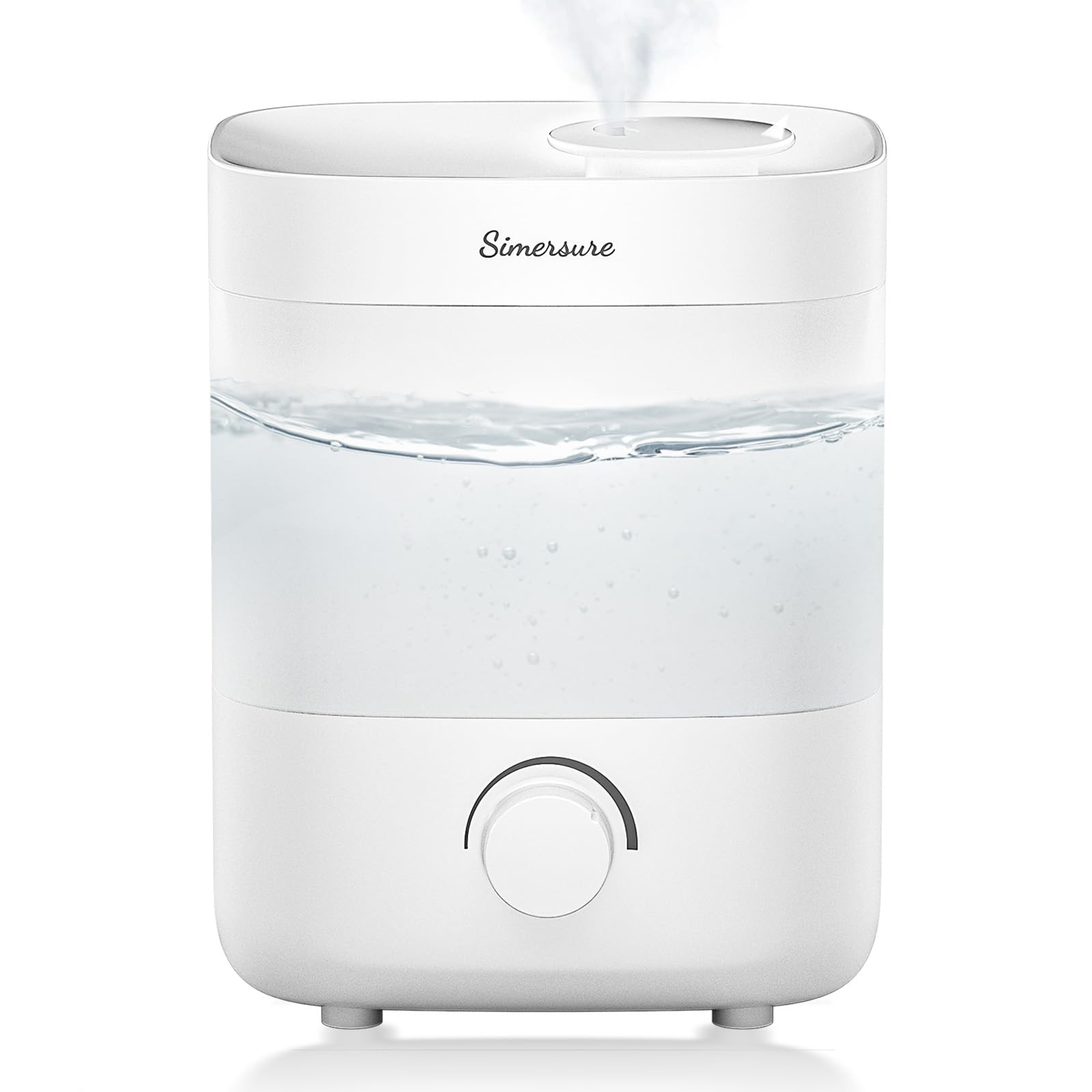 SimerSure Top Fill Humidifier, 2L Water Tank for Bedroom, 28H Long Lasting White Air Humidifier for Large Room, Ultra Quiet 25dB Cool Mist for Baby, Plants, Office, Easy to Clean & Fill
