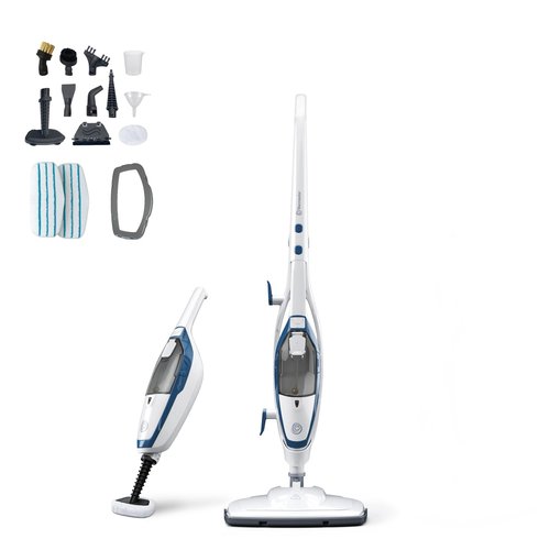 Vacmaster SMF1501 2-in-1 Steam Mop for Floor Cleaning with Detachable Handheld Steamer, Quick-Heating & Lightweight for Hard Floors, Carpets, Tiles and Upholstery