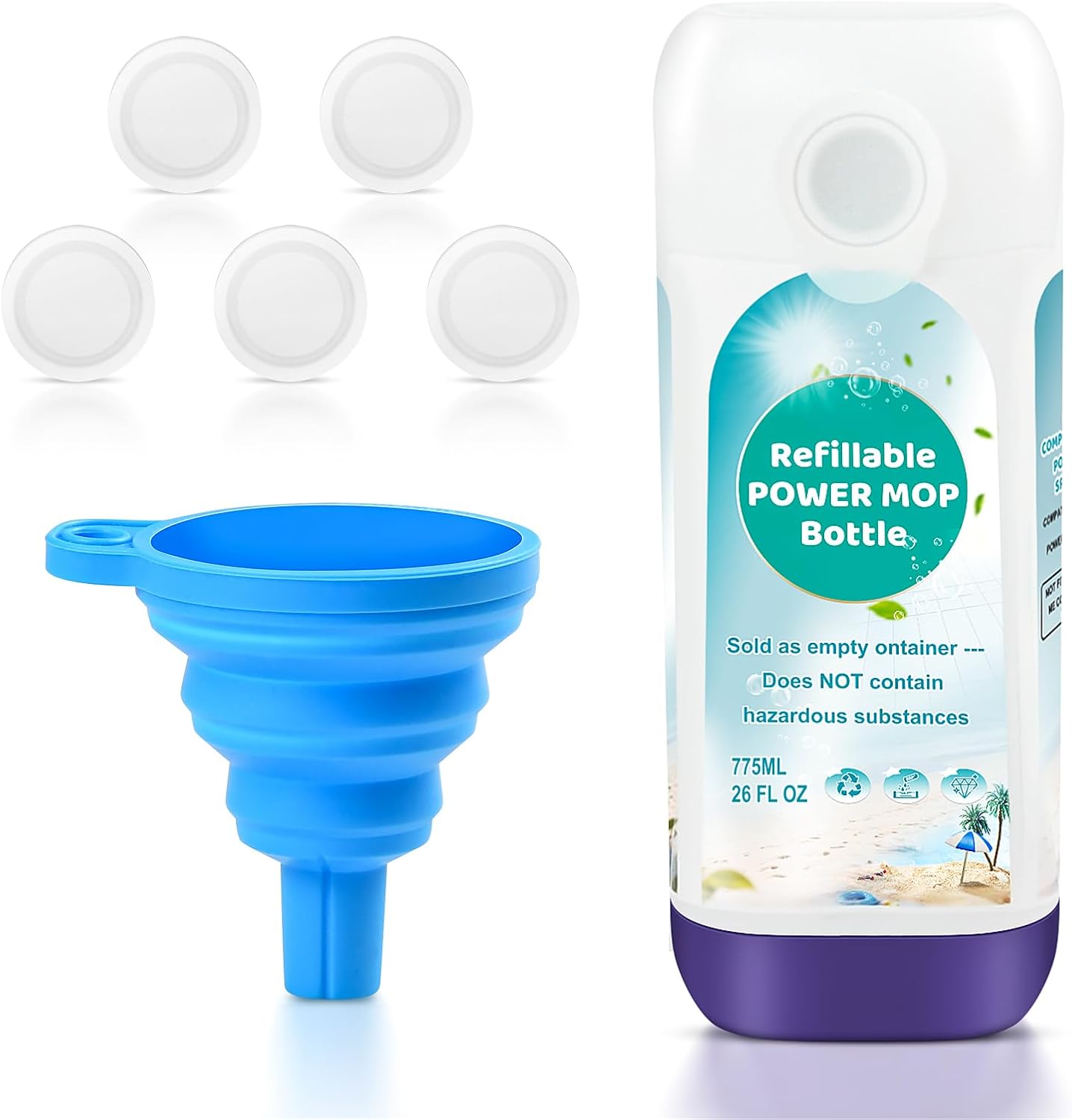 Power Mop™ Refillable Bottle - Leak-Proof HDPE Solution Container for Swiffer® PowerMop™ | 775ML / 26 FL OZ