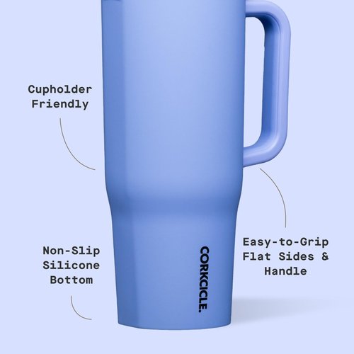 Corkcicle Cruiser Insulated Tumbler - Keeps Drinks Cold 20 Hours - Triple-Insulated Stainless Steel - Spill-Proof Lid - Summer Drinkware Gift - Keeps Drinks Ice Cold - 40 oz - Periwinkle