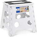 ACKO Folding Step Stool - 13" Heavy-Duty Step Stool for Adults & Kids | Versatile White Design for Kitchen & Garden