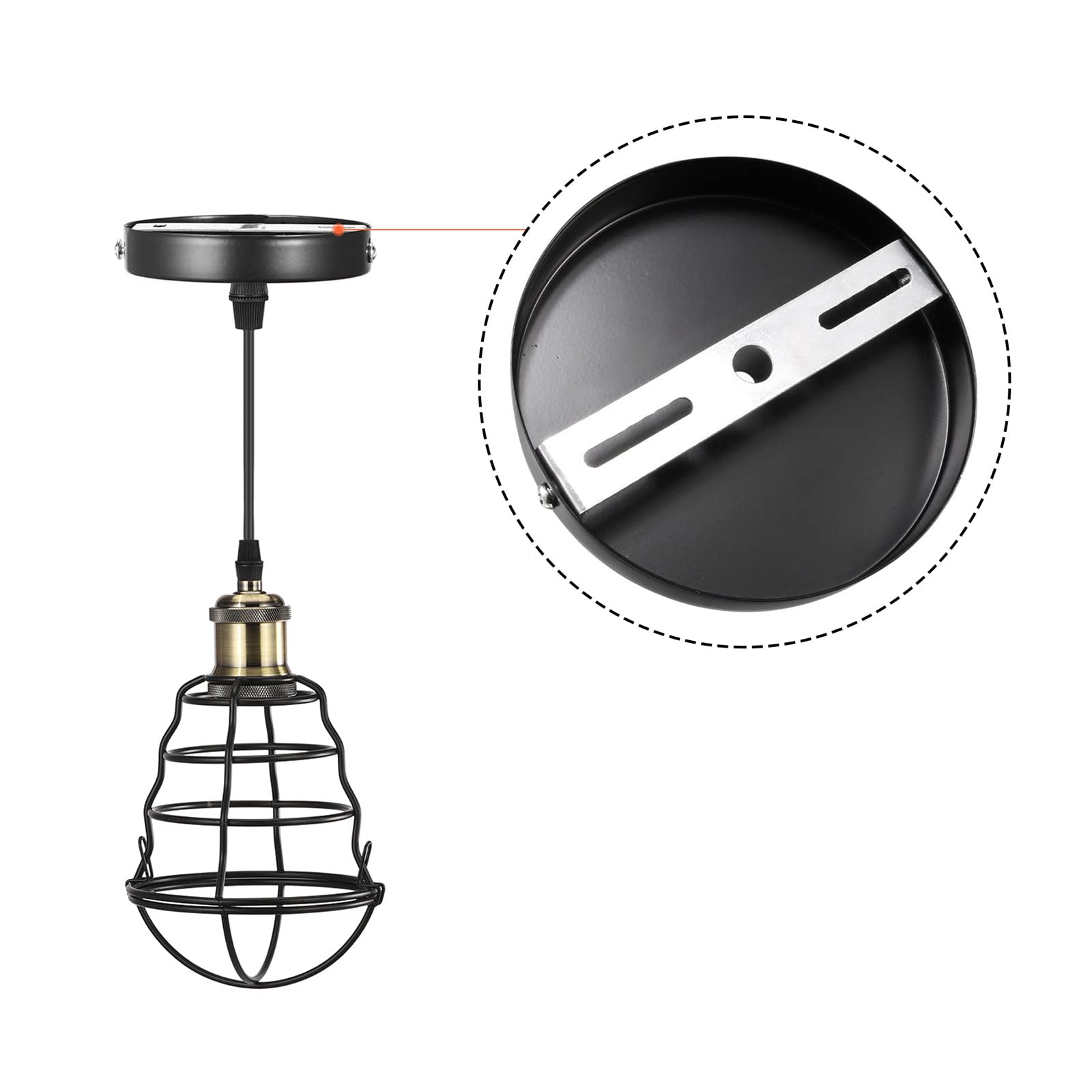 PATIKIL 155mm Ceiling Light Plate Kit, 1 Set Pendant Light Lighting Fixture Mounting Bracket Hardware for Home Office Chandelier