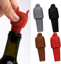 Silicone Wine Stopper, Reusable Double-Sealed Anti-Drop Bottle Cork, Silicone Wine Bottle Covers for Wine Bottles, Set of 4