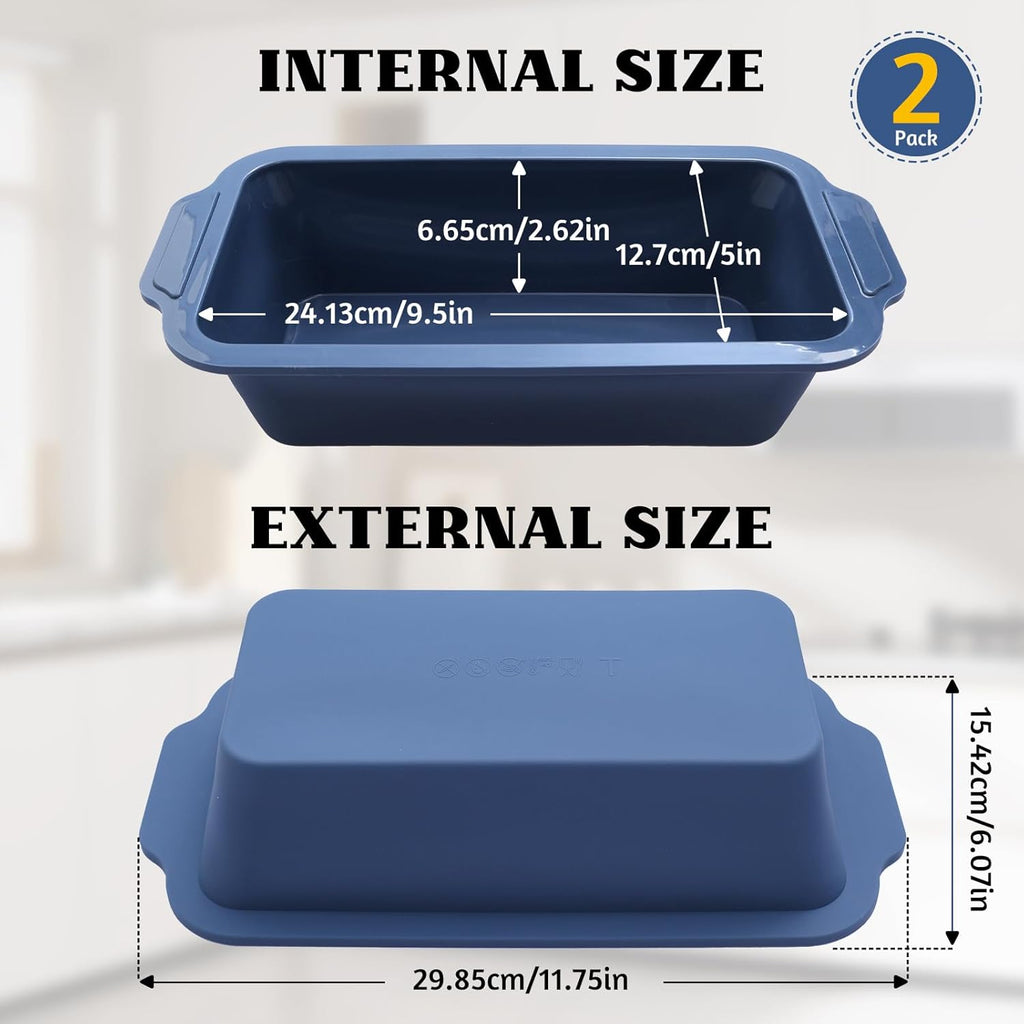 Skiennix Silicone Bread Pan - 9.5 x 5 Inch Nonstick Loaf Pan with Metal Frame | Ideal for Baking Sourdough & Banana Bread