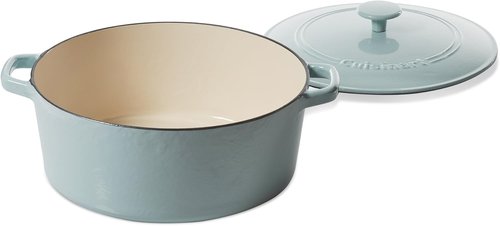 Cuisinart Enameled Cast Iron Round Casserole - Light Blue, 7-Quart | Durable & Stylish Cookware