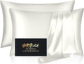 Mulberry Silk Pillowcase Set by Skiennix - Anti-Acne & Hair Care | King Size, Ivory, 2 Pack