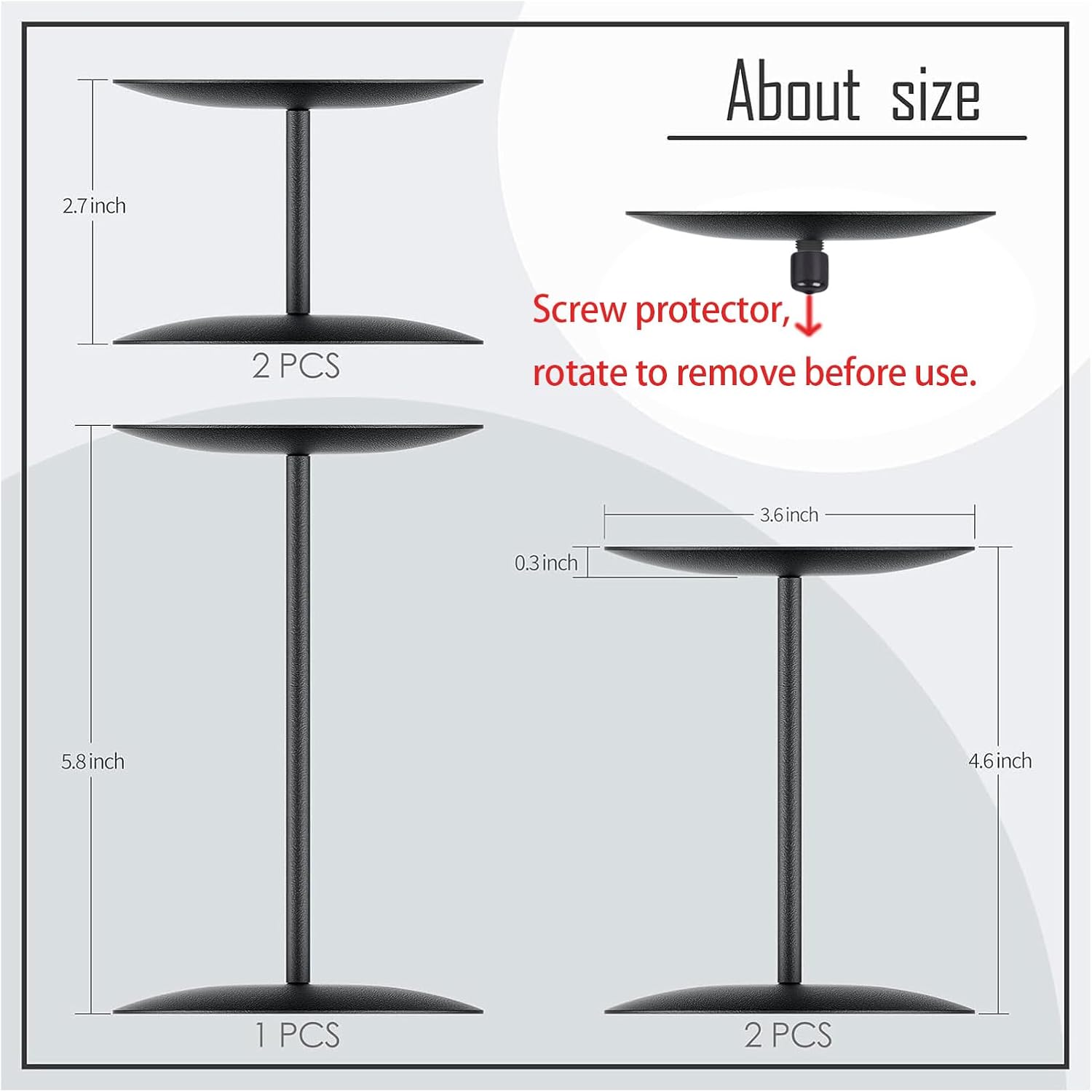 Smtyle Candle Holders - Elegant Matte Black Pillar Candle Holders for Stylish Home Decor | Perfect Christmas Centerpieces