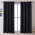 ChrisDowa Grommet Blackout Curtains - Thermal Insulated Room Darkening Panels, Black, 52 x 63 Inch