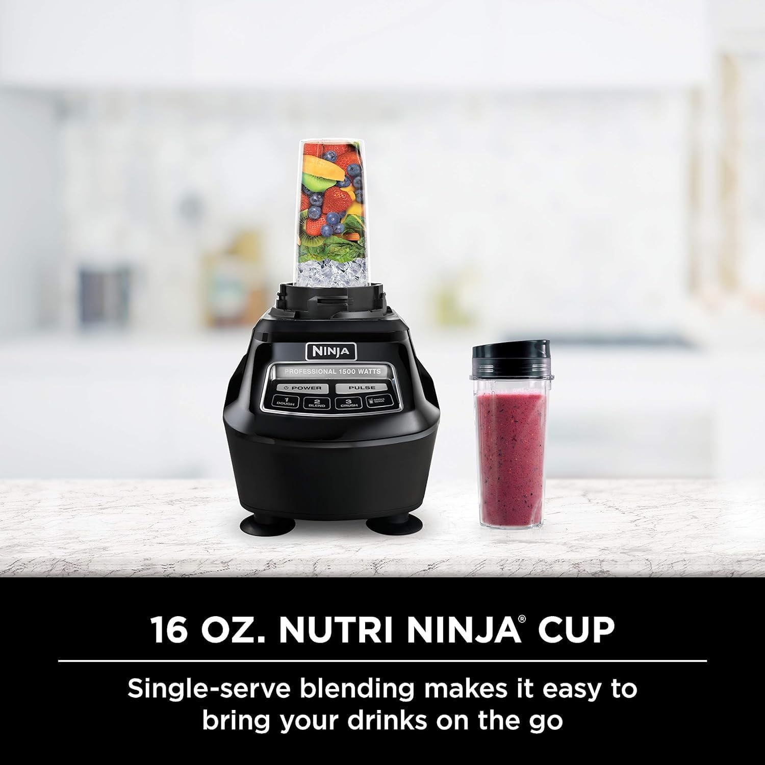 Ninja Mega Kitchen System - Powerful Blender & Food Processor with Nutri Ninja Cups - Renewed