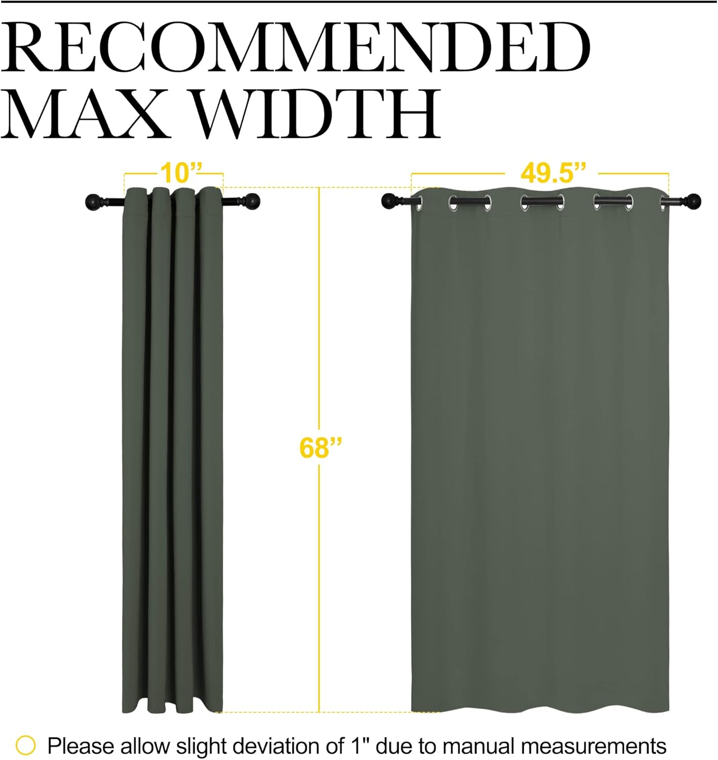 NICETOWN Thermal Insulated Blackout Curtains - Room Darkening Grommet Drapes, Dark Mallard, Set of 2 (55 x 68 Inches)