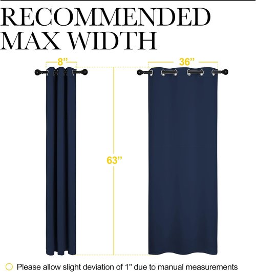 NICETOWN Blackout Curtains - Light Blocking Thermal Insulated Drapes for Kid's Room | Navy, 42 x 63 Inch (1 Pair)