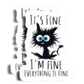 Printlabz 2 Pack 5" Black Cat Fine I'm Fine Magnet - Thick Strong Magnet - Made in USA