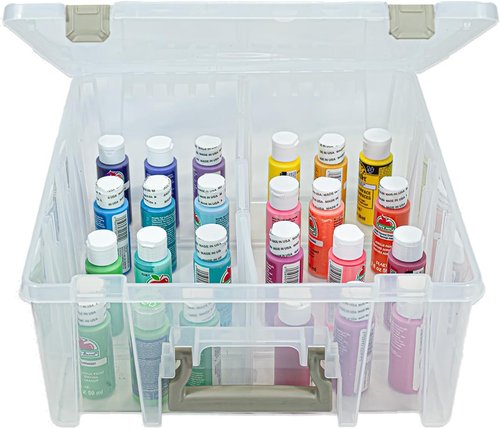 ArtBin 6990SO Super Satchel Double Deep Compartment Box - Versatile Art Storage with 8 Removable Compartments (Gold)