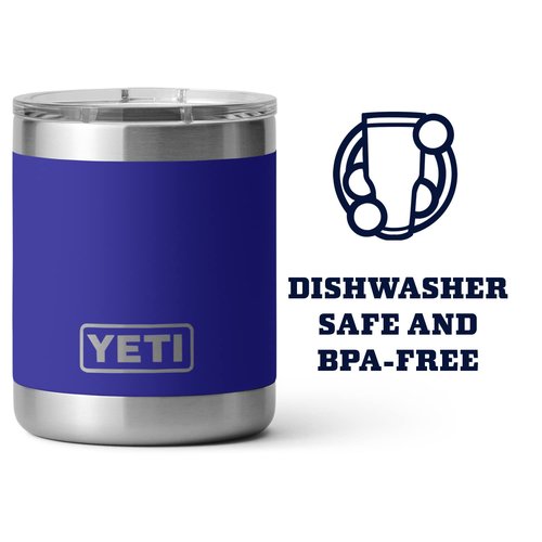 YETI Rambler 10 oz Lowball, Vacuum Insulated, Stainless Steel with MagSlider Lid, Offshore Blue
