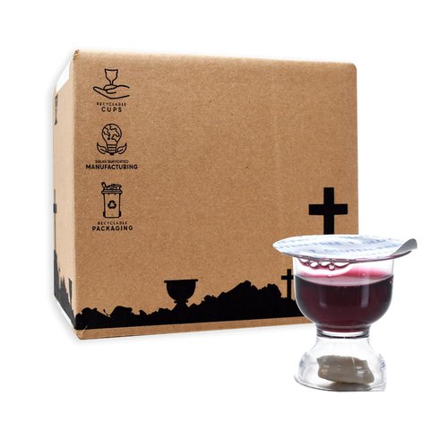 World Communion Cups Gluten-Free Pre-filled Disposable Communion Cups - Concord Grape Juice with bread- (200) Units - Shipping Included