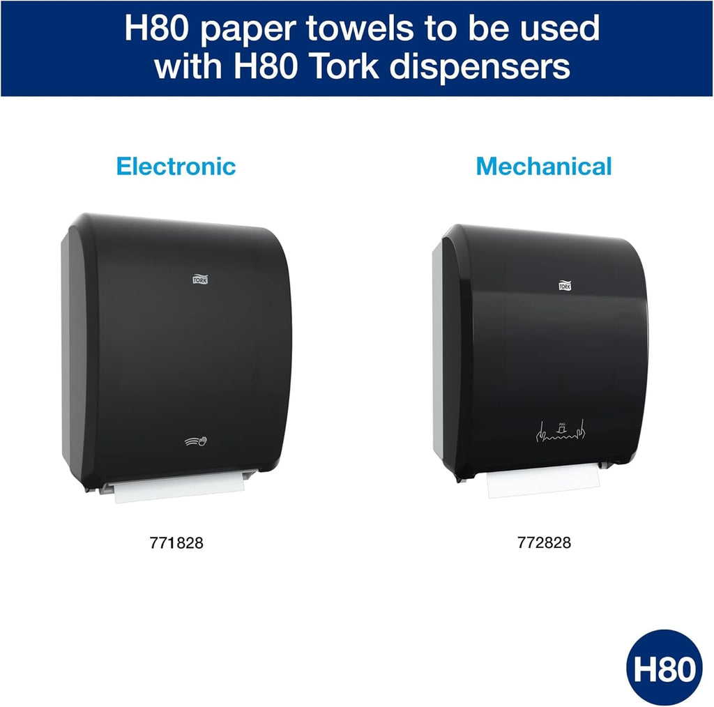 Tork Roll Hand Towels - Premium White Paper Towels | 6 Rolls (H80) for Superior Absorbency