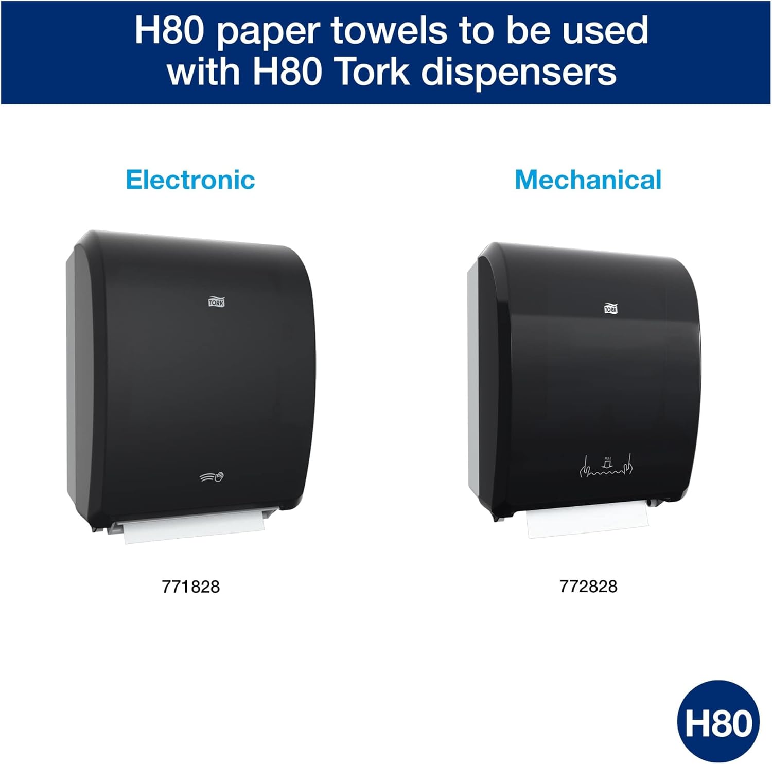 Tork Roll Hand Towels - Premium White Paper Towels | 6 Rolls (H80) for Superior Absorbency