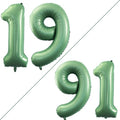 GOER Jumbo 42-Inch Number 19 Balloons - Sweet 19 Birthday Party Decorations in Sage Green