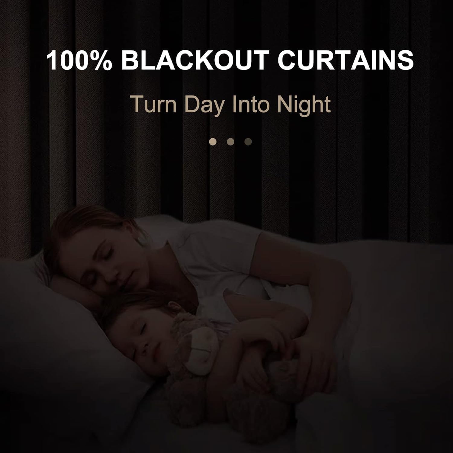 Skiennix 100% Blackout Curtains - Thermal Insulated Faux Linen | 84" Length, 2 Panels, Butter Cream