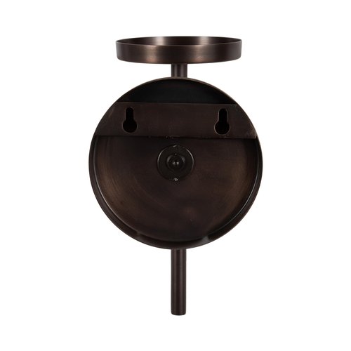 Kate and Laurel Blaise Transitional Metal Wall Sconce; 5 x 6 x 14; Antique Bronze; Modern Round Candle Holder with Removable Glass Cylinder for Flameless Candles