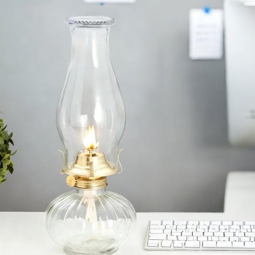 3 x 8.5Inch Clear Glass Lamp Chimney for Vintage and Antique Style Fixture Replacement Globes & Shades, Handblown Clear Glass Chimney Lamp Shade for Oil Lamps Wall Lamps Home Decor(Vase Opening)